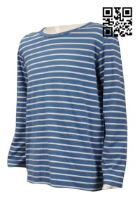 T666  自製童裝T恤款式  設計長袖T恤款式  條紋 橫間  訂造T恤款式   T恤專門店   藍白條紋  薄長t恤